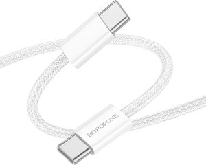 Kabel USB Borofone Kabel Bx103 Original - Typ C Na Typ C - 60W 3A 1 Metr Biały 1