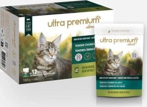 Ultra Premium direct 12x85g - delikatne plastry w galaretce, bogate w kurczaka dla kociąt i kotów 1