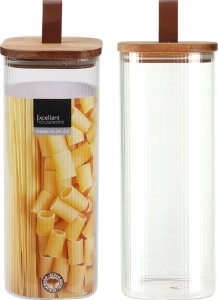 Excellent Houseware Szklany słoik z drewnianą pokrywką, hermetyczne zamknięcie 4