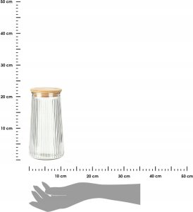 Excellent Houseware Słoik z bambusową pokrywką, szczelne zamknięcie 2