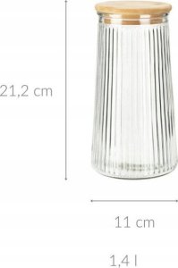 Excellent Houseware Słoik z bambusową pokrywką, szczelne zamknięcie 3