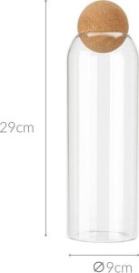 Excellent Houseware Pojemnik szklany z korkiem 1L 3