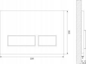 Przycisk spłukujący K97-514 / CERSANIT / MOVI II / PRZYCISK  BIAŁY / 2