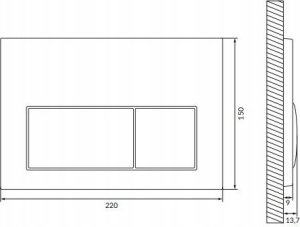 Przycisk spłukujący K97-517 / CERSANIT / PRESTO II / PRZYCISK  CHROM BŁYSK / 3