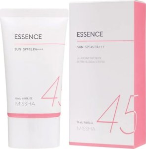 MISSHA_All Around Safe Block Essence Sun EX SPF 45 PA+++  nawilżająca esencja do twarzy z filtrem 50ml 4