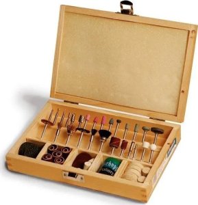 Scheppach 103 dalių komplektas, medinėje dėžutėje Deco-flex, Scheppach 1