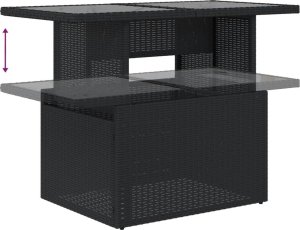 vidaXL 11-cz. zestaw wypoczynkowy do ogrodu, poduszki czarny rattan PE 9