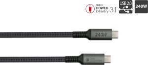 Kabel USB Digitus USB-C - USB-C 3 m Czarno-szary (2240-CCT030A) 3