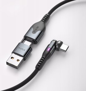 Kabel USB STATIK USB-C - USB-C 1 m Czarny (PUP-0455-3FT-CC) 4