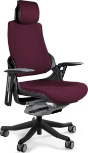 Krzesło biurowe Unique Meble Fotel gabinetowy, ergonomiczny, Wau, BL403, burgundy, czarny 1