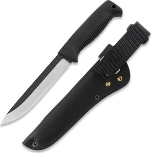 Peltonen Fiński nóż na ognisko Peltonen Knives M95 Ranger Puukko Sissipuukko FJP143 Stal 80CrV2 Czarna Rękojeść TPE Czarna Skórzana Pochwa 1
