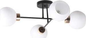 Lampa sufitowa AMANDA LAMPA SUFITOWA CZARNY+ZŁOTY 4X40 E27 KLOSZ BIAŁY 1