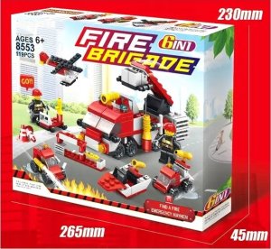 Zestaw klockÃ³w StraÅ¼ PoÅ¼arna 6w1 Fire Brigade 119 el. 6+ lat klocki 2