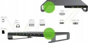 HUB USB JCPAL ELEX USB-C 11-PORT HUB STAND (SILVER) 6