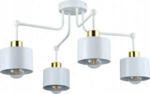 Lampa wisząca Orno Lampa sufitowa wisząca żyrandol LED E27 oprawa LOFT - biało złota x4 1