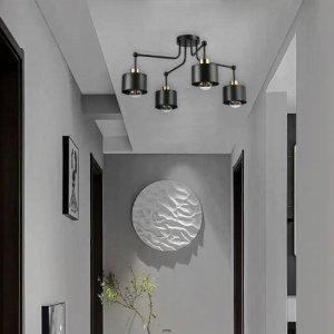 Lampa wisząca Leds C4 Wisząca czarna lampa LED x4 E27 - żyrandol 2