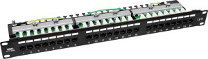 RACK Systems PP24H-1U-UTP5E/B - patch panel 19" - 24-porty UTP 5e 1