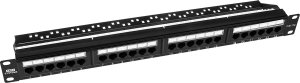 RACK Systems PP24V-1U-UTP5E-B - patch panel 19" - 24-porty UTP5e 1