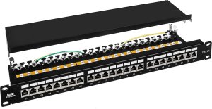 RACK Systems PP24H-1U-FTP6A/B - patch panel 19" - 24-porty FTP6a 1