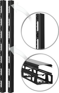 RACK Systems OP37/B - pionowy organizer kabli 37U 1