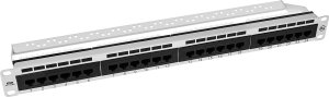 RACK Systems PP24V-1U-UTP6A-W - patch panel 19" - 24-porty UTP 6a 1