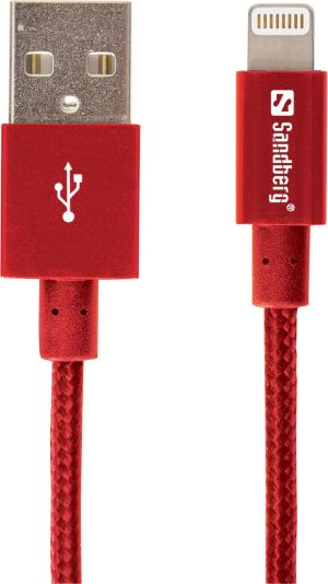 Kabel USB Sandberg Lightning, 1m, czerwony (480-15) 1