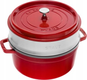 STAUB Garnek żeliwny okrągły z wkładem Staub - 3.8 ltr, Czerwony 1