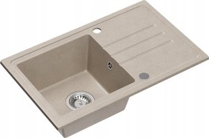 Zlewozmywak Ben 111 - granitowy, 70x44x17.5cm, beżowy + bateria (HCB7044BEZK_3623500_BE_OPK) 2