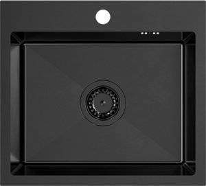 Zlewozmywak QUADRON LUKE 100 zlewozmywak stalowy black metal (50x45x20) z syfonem 1-komorowy b/o + bateria z elastyczną wylewką black metal 4
