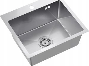 Zlewozmywak Luke 100 - stalowy, 50x45x20cm + bateria z elastyczną wylewką (ZH5045BS_3323503BL) 2