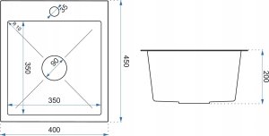 Zlewozmywak Luke 90 Czarny metal 10