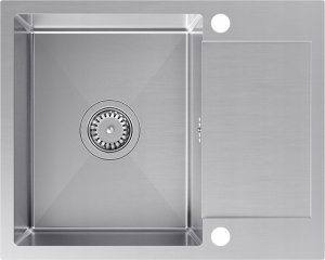 Zlewozmywak QUADRON LUKE 116 zlewozmywak stalowy (60x48x20) z syfonem 1-komorowy z/o + bateria z elastyczną wylewką stalowa 3
