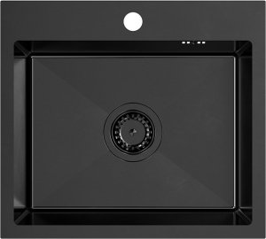 Zlewozmywak Quadron QUADRON LUKE 100 zlewozmywak stalowy black metal (50x45x20) z syfonem 1-komorowy b/o + bateria black metal 3