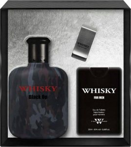 SET EVAFLOR Whisky Black Op EDT spray 100ml + EDT spray 20ml EDT + CLIP 2