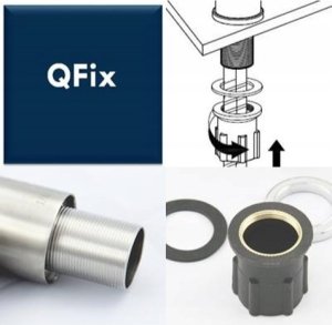 Zlewozmywak QUADRON LUKE 116 zlewozmywak stalowy black metal (60x48x20) z syfonem 1-komorowy z/o + bateria z elastyczną wylewką black metal 7