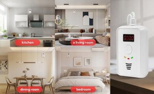 czujnik detektor gazu ziemnego metanu i co tlenku węgla czadu, alarm 85 db 8