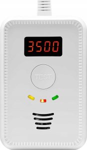 czujnik detektor gazu ziemnego metanu i co tlenku węgla czadu, alarm 85 db 10