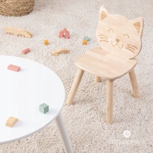 Atmosphera Drewniane krzesełko dla dzieci kotek CAT, 30 x 28 x 50 cm 2