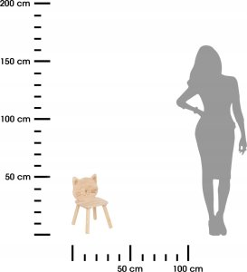 Atmosphera Drewniane krzesełko dla dzieci kotek CAT, 30 x 28 x 50 cm 3