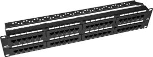 RACK Systems PP48H-1U-UTP6E/B - patch panel 19" - 48-portów UTP 6A 1