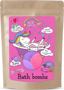 LITTLE UNICORN_Błyszcząca kula do kąpieli Arbuz, Jagoda 5x50g 2