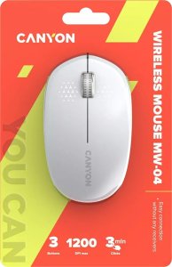 Mysz Canyon Canyon Wireless Mouse MW-04  Optical/BT/3 Keys/R+L     white retail 6