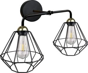 Kinkiet Keter Lighting Kinkiet 2xE27 FOSKAL BLACK/GOLD 1