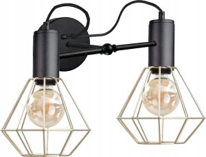 Kinkiet Keter Lighting Kinkiet 2xE27 LARS BLACK/GOLD 1