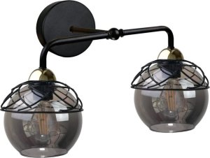 Kinkiet Keter Lighting Kinkiet 2xE27 MERA BLACK/GOLD 1