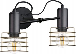 Kinkiet Keter Lighting Kinkiet 2xE27 RUNE BLACK/GOLD 1