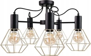 Lampa sufitowa Keter Lighting Lampa sufitowa 5xE27 LARS BLACK/GOLD 1