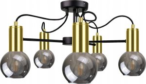 Lampa sufitowa Keter Lighting Lampa sufitowa 5xE27 LIV BLACK/GOLD 1