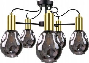 Lampa sufitowa Keter Lighting Lampa sufitowa 5xE27 KARI BLACK/GOLD 1