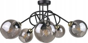 Lampa sufitowa Keter Lighting Lampa sufitowa 5xE27 RING BLACK/GOLD 1